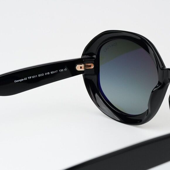 NEW Tom Ford FT1011/S  01B GEORGIA-02 Black Square Oversized Women Sunglasses main image 6